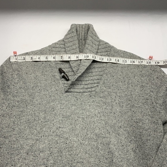 Gap Lambs Wool Shawl Neck Sweater Size Medium Grey/Beige - Picture 6 of 9